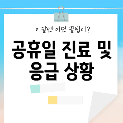 공휴일 진료 및 응급 상황