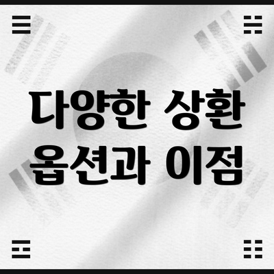 다양한 상환 옵션과 이점