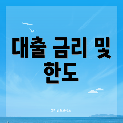 대출 금리 및 한도
