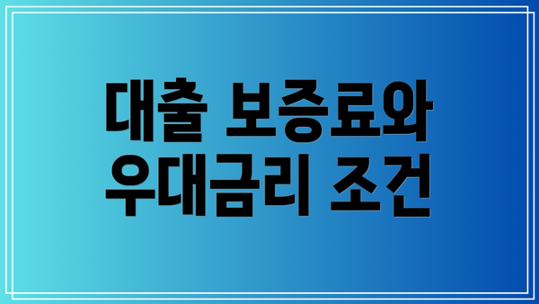 대출 보증료와 우대금리 조건