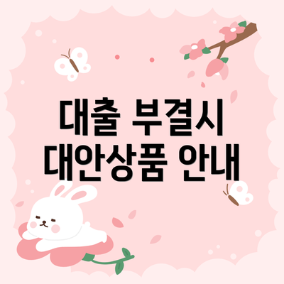 대출 부결시 대안상품 안내