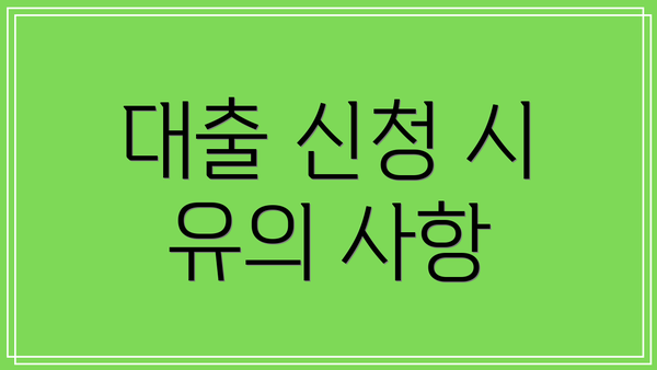 대출 신청 시 유의 사항