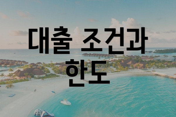 대출 조건과 한도