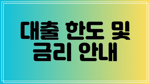 대출 한도 및 금리 안내