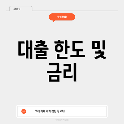 대출 한도 및 금리