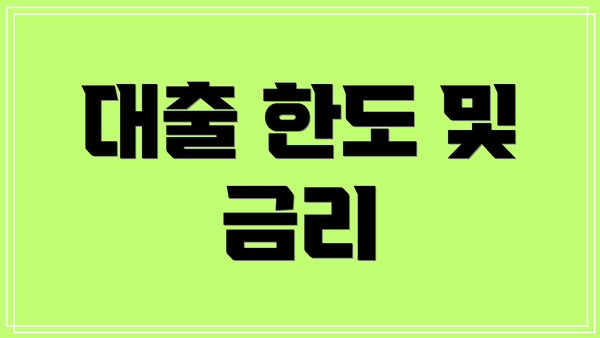 대출 한도 및 금리