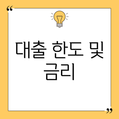 대출 한도 및 금리