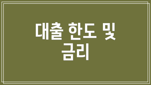 대출 한도 및 금리