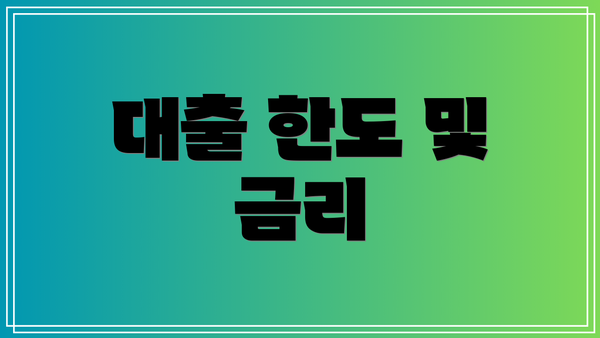 대출 한도 및 금리