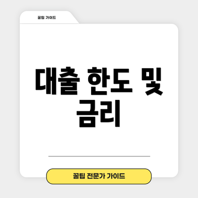 대출 한도 및 금리