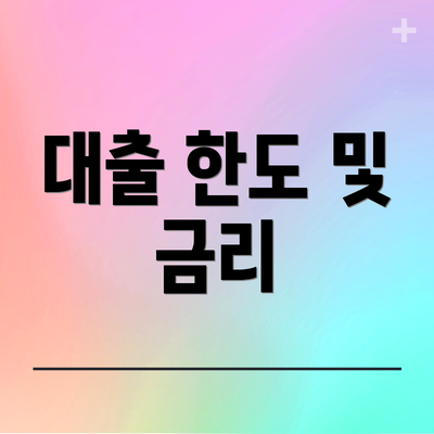 대출 한도 및 금리