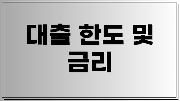 대출 한도 및 금리