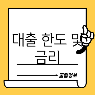 대출 한도 및 금리