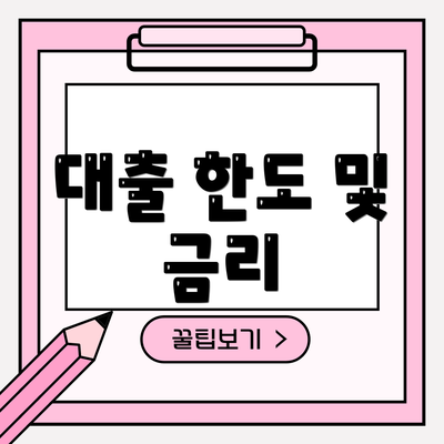 대출 한도 및 금리