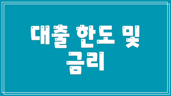 대출 한도 및 금리