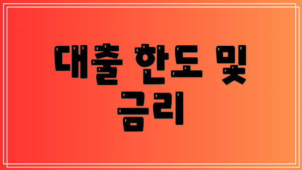 대출 한도 및 금리