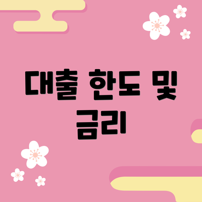 대출 한도 및 금리