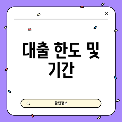 대출 한도 및 기간