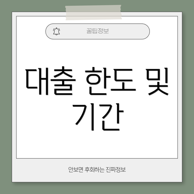 대출 한도 및 기간