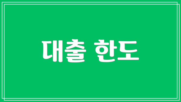 대출 한도