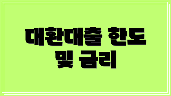 대환대출 한도 및 금리