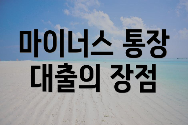 마이너스 통장 대출의 장점