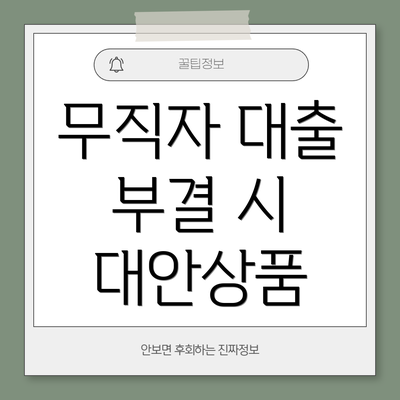 무직자 대출 부결 시 대안상품