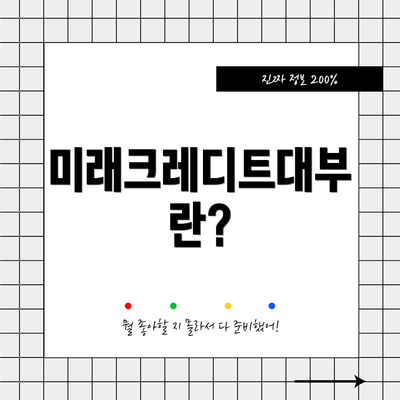 미래크레디트대부란?
