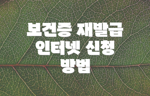 보건증 재발급 인터넷 신청 방법