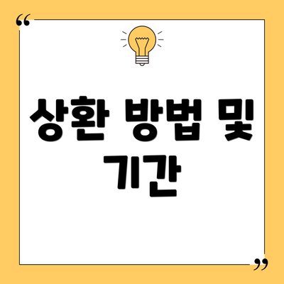 상환 방법 및 기간