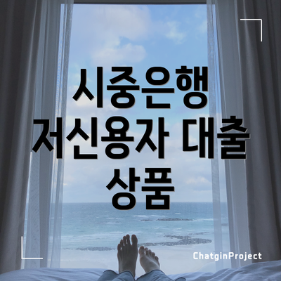 시중은행 저신용자 대출 상품