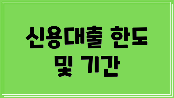 신용대출 한도 및 기간