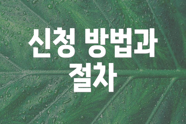 신청 방법과 절차