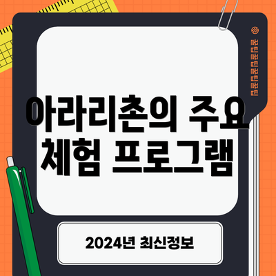 아라리촌의 주요 체험 프로그램