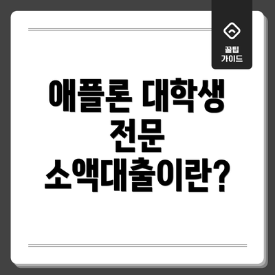 애플론 대학생 전문 소액대출이란?