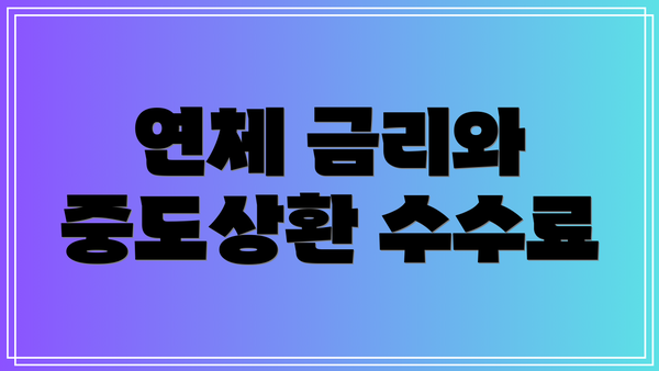 연체 금리와 중도상환 수수료