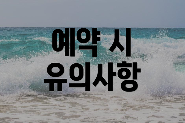 예약 시 유의사항