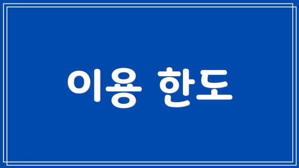 이용 한도
