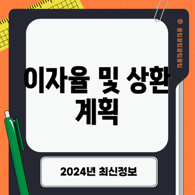 이자율 및 상환 계획