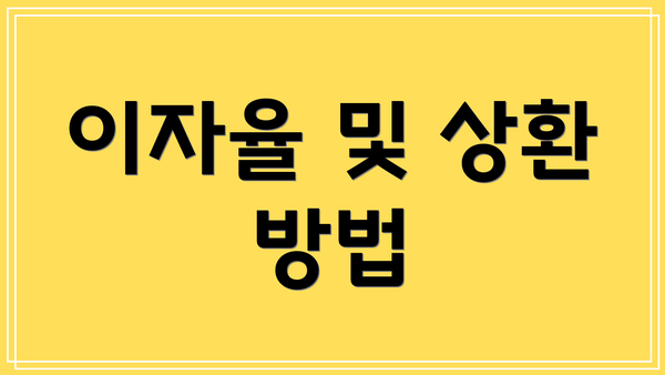 이자율 및 상환 방법