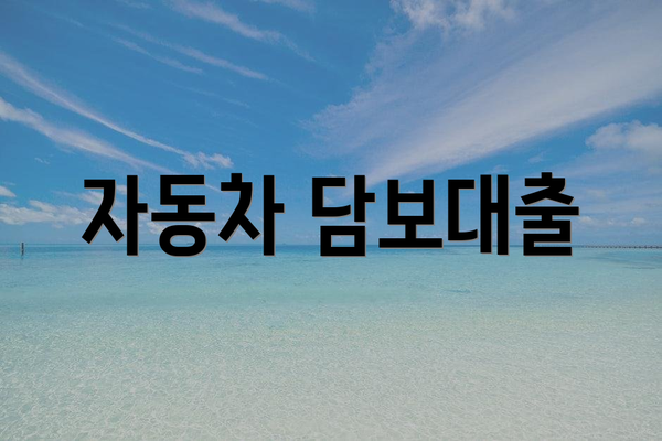 자동차 담보대출
