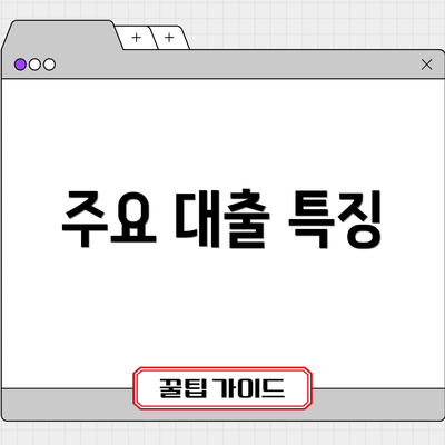 주요 대출 특징