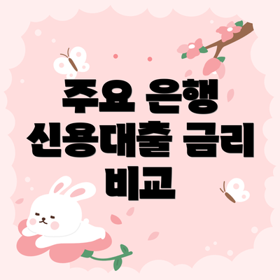 주요 은행 신용대출 금리 비교