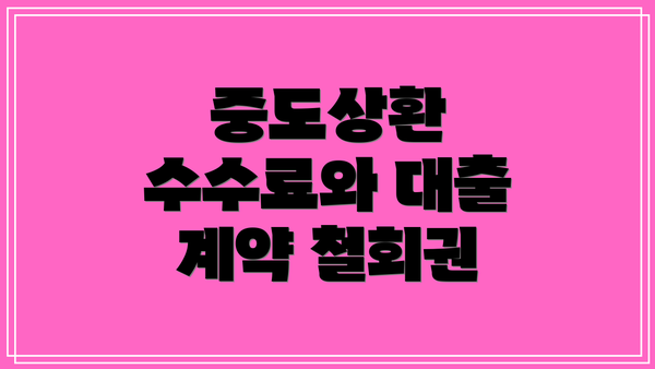 중도상환 수수료와 대출 계약 철회권