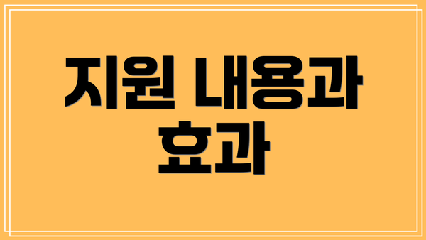 지원 내용과 효과