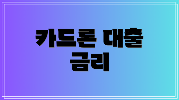 카드론 대출 금리