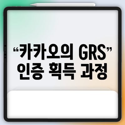 카카오의 GRS 인증 획득 과정