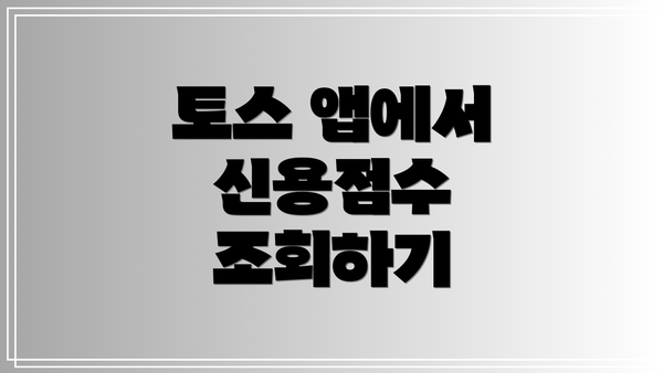 토스 앱에서 신용점수 조회하기