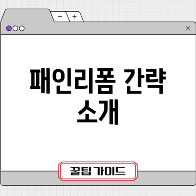 패인리폼 간략 소개