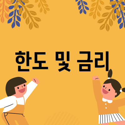 한도 및 금리